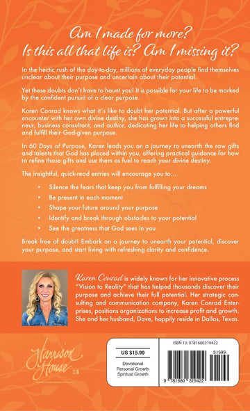 60 Days of Purpose: A Devotional Journal to Define Your Destiny and Achieve True Success Paperback – November 15, 2022 - Faith & Flame - Books and Gifts - Harrison House Publishers - 9781680319422