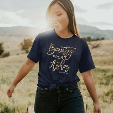 Beauty From Ashes Shirt Leopard Christian Matching Family Shirts - Faith & Flame - Books and Gifts - Amaranth Hades -