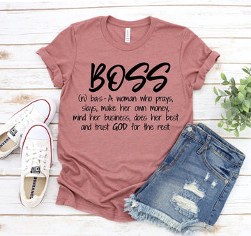 Boss Definition T-shirt - Faith & Flame - Books and Gifts - White Caeneus -