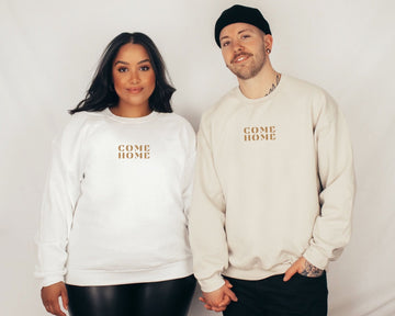 Come Home Crewneck Sweatshirt - Faith & Flame - Books and Gifts - Printify -