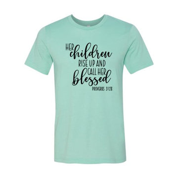 DT0208 Her Children Will Rise Up Shirt - Faith & Flame - Books and Gifts - Red Alcestis -