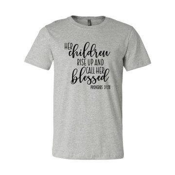 DT0208 Her Children Will Rise Up Shirt - Faith & Flame - Books and Gifts - Red Alcestis -