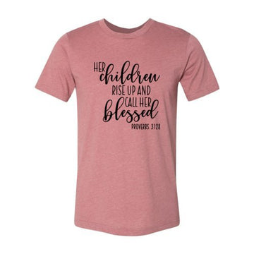 DT0208 Her Children Will Rise Up Shirt - Faith & Flame - Books and Gifts - Red Alcestis -