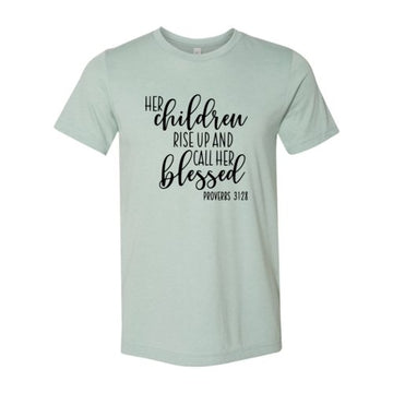 DT0208 Her Children Will Rise Up Shirt - Faith & Flame - Books and Gifts - Red Alcestis -