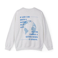 God can change a nation Crewneck Sweatshirt - Faith & Flame - Books and Gifts - Printify - 