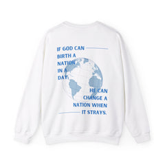 God can change a nation Crewneck Sweatshirt - Faith & Flame - Books and Gifts - Printify - 