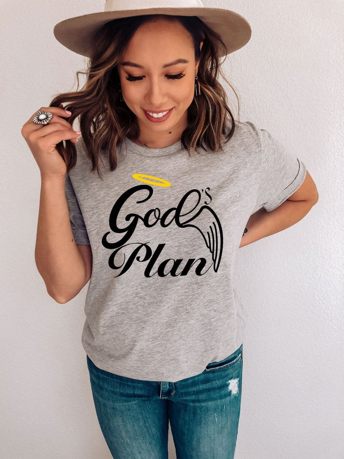 Gods Plan Shirt Trust God God Is Greater Faith Hope Love Shirts - Faith & Flame - Books and Gifts - Amaranth Hades -