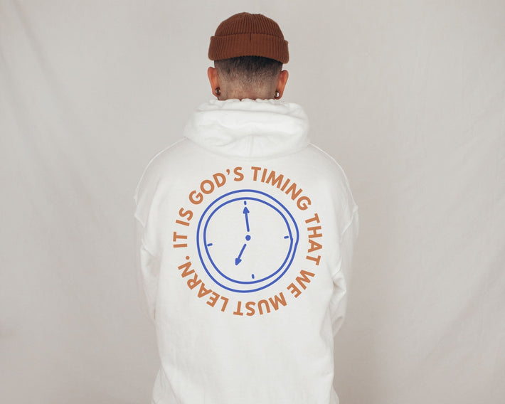 God's Timing Hoodie - Faith & Flame - Books and Gifts - Printify -