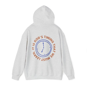 God's Timing Hoodie - Faith & Flame - Books and Gifts - Printify -