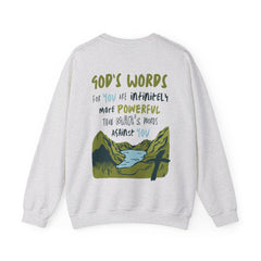 God's Words Crewneck Sweatshirt - Faith & Flame - Books and Gifts - Printify - 