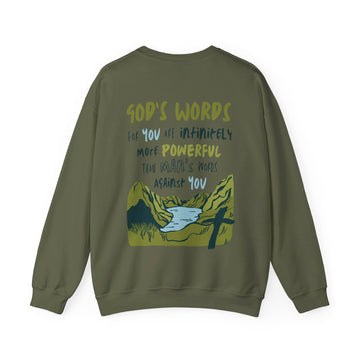 God's Words Crewneck Sweatshirt - Faith & Flame - Books and Gifts - Printify - 