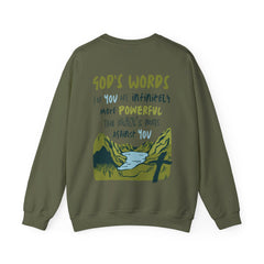 God's Words Crewneck Sweatshirt - Faith & Flame - Books and Gifts - Printify - 