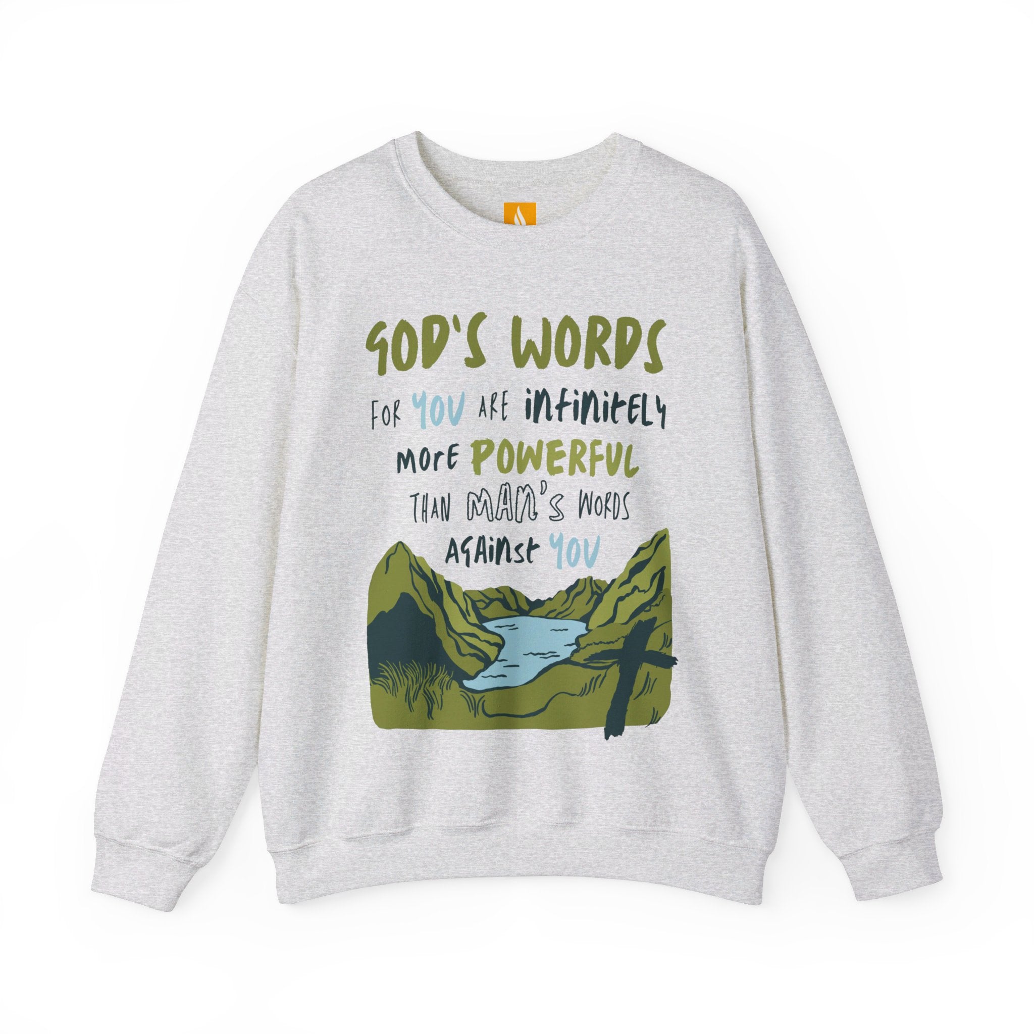 God's Words Crewneck Sweatshirt Front Design | Holy Spirit: The Curse Breaker