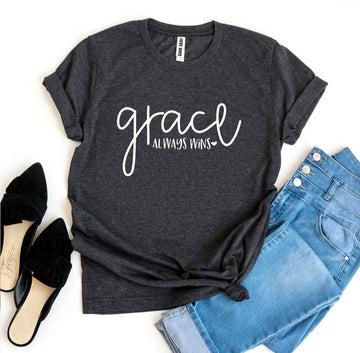 Grace Always Wins T-shirt - Faith & Flame - Books and Gifts - Agate -