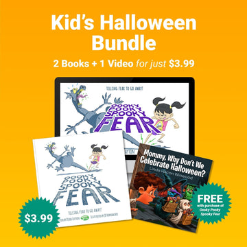 Kid's Halloween Bundle 2 Books + 1 Video - Faith & Flame - Books and Gifts - Custom Bundle -