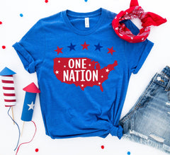 One Nation America T-shirt - Faith & Flame - Books and Gifts - Agate -