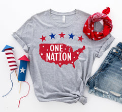 One Nation America T-shirt - Faith & Flame - Books and Gifts - Agate -