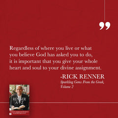 Renner A to Z: Quotes and CommentsComments and Quotes by Rick Renner on 400 Bible Topics A to Z! by Rick Renner on Bible Topics A to Z! Paperback – June 4, 2024 - Faith & Flame - Books and Gifts - Harrison House - 9781667505848