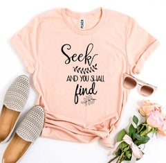 Seek And You Shall Find T-shirt - Faith & Flame - Books and Gifts - Agate -