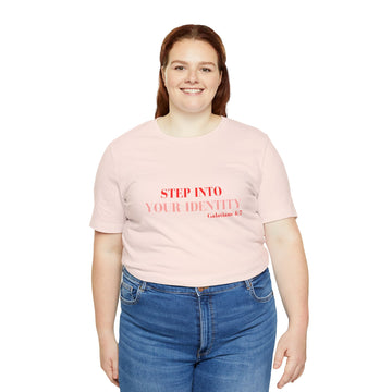 Step into your identity Short Sleeve Tee - Faith & Flame - Books and Gifts - Printify -