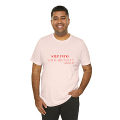 Step into your identity Short Sleeve Tee - Faith & Flame - Books and Gifts - Printify -