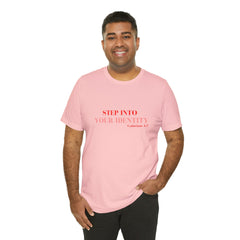 Step into your identity Short Sleeve Tee - Faith & Flame - Books and Gifts - Printify -