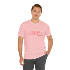 Step into your identity Short Sleeve Tee - Faith & Flame - Books and Gifts - Printify -