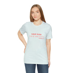 Step into your identity Short Sleeve Tee - Faith & Flame - Books and Gifts - Printify -