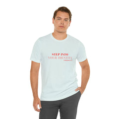 Step into your identity Short Sleeve Tee - Faith & Flame - Books and Gifts - Printify -