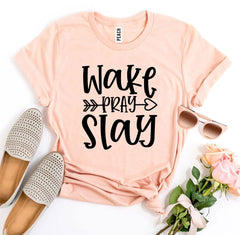 Wake Pray Slay T-shirt - Faith & Flame - Books and Gifts - Agate -