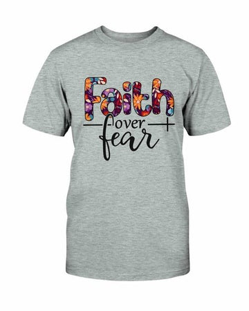 Faith over Fear T shirt - Faith & Flame - Books and Gifts - Red Alcestis -