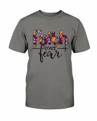 Faith over Fear T shirt - Faith & Flame - Books and Gifts - Red Alcestis -